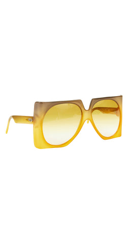 1970s D03 Oversized Gradient Square Sunglasses
