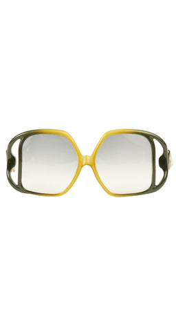 1973 Documented Optyl D02 Oversized Gradient Cut-Out Sunglasses