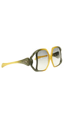 1973 Documented Optyl D02 Oversized Gradient Cut-Out Sunglasses