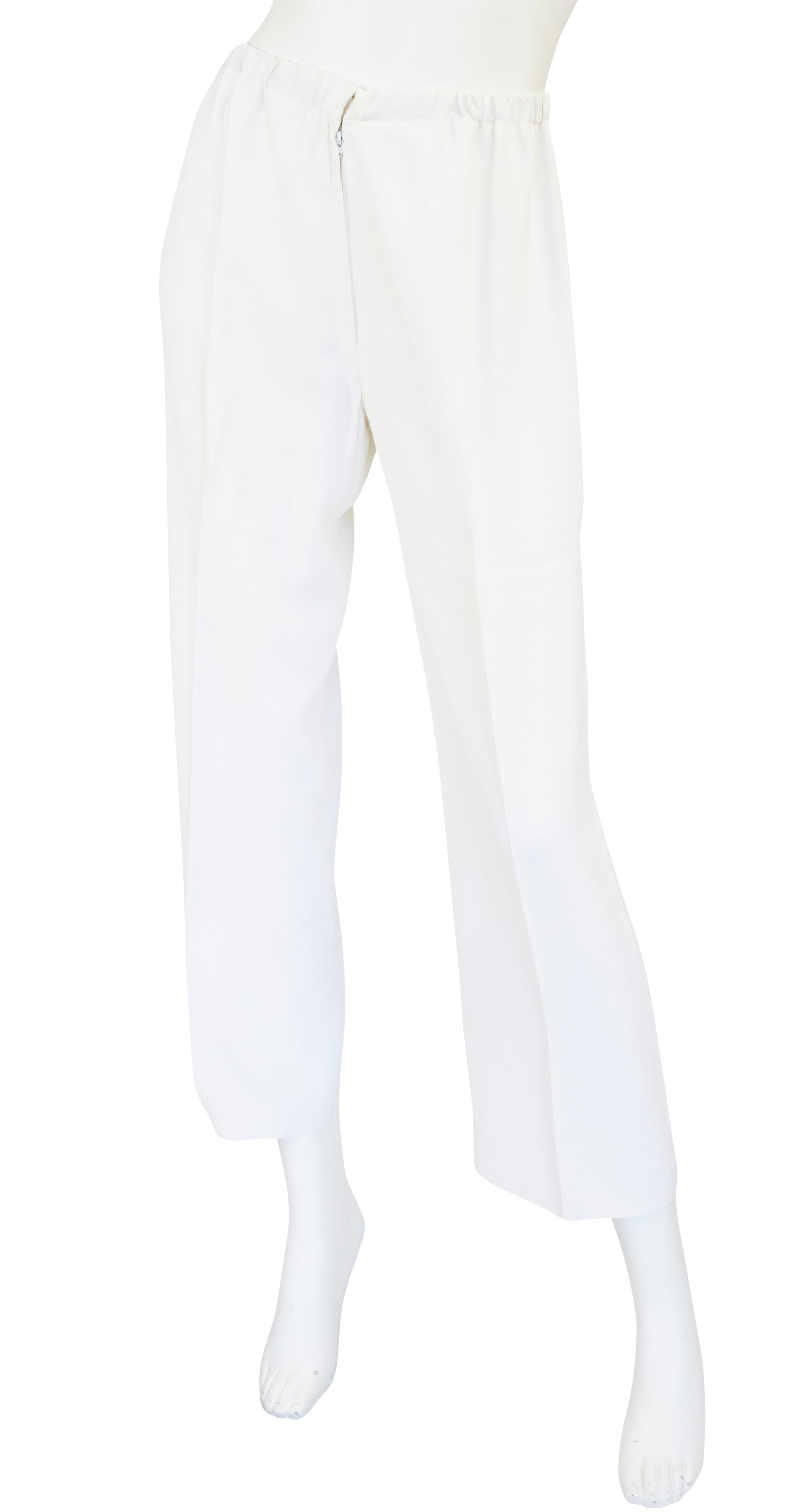 1960s Metallic Paisley & White Crepe Outfit