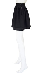 1980s Black Wool Jersey Mini Skirt