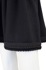 1980s Black Wool Jersey Mini Skirt