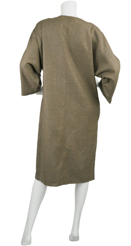 1980s Earth Tone Wool Sack Dress