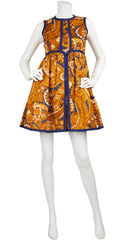 1960s Mod Paisley Brushed Cotton Mini Dress
