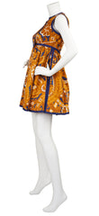 1960s Mod Paisley Brushed Cotton Mini Dress