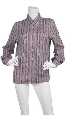 1970s Deadstock Chain-Link Cotton Jersey Blouse