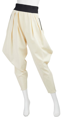 1980s Avant-Garde Cream Wool Riding Pants