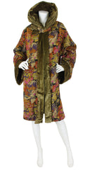 1920s Floral Lamé & Silk Velvet Reversible Coat