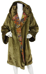 1920s Floral Lamé & Silk Velvet Reversible Coat