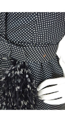 1960s Black Polka-Dot Romper & Ostrich Feather Skirt