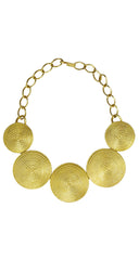 1970s Deadstock Gold Tone Medallion Necklace