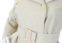 c. 1972 Iconic Beige Ultrasuede Double Breasted Trench Coat