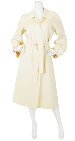 1970s Chic Cream Wool Trench Coat