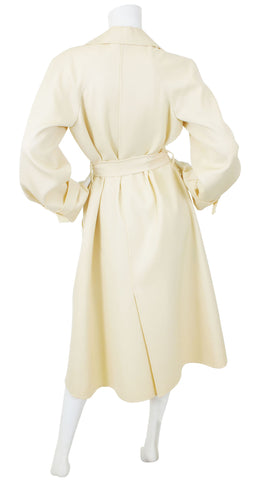1970s Chic Cream Wool Trench Coat