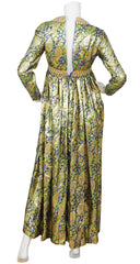 1968 Documented Paisley Silk & Lurex Gown