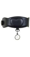 Black Leather Heart & Magnifying Glass Belt