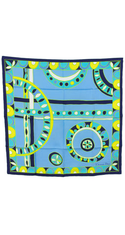 1960s Abstract Graphic Silk Twill Scarf