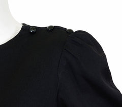 1980s Black Jersey Puff Sleeve Shirt