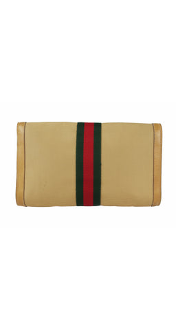1980s Red & Green Stripe Canvas Clutch