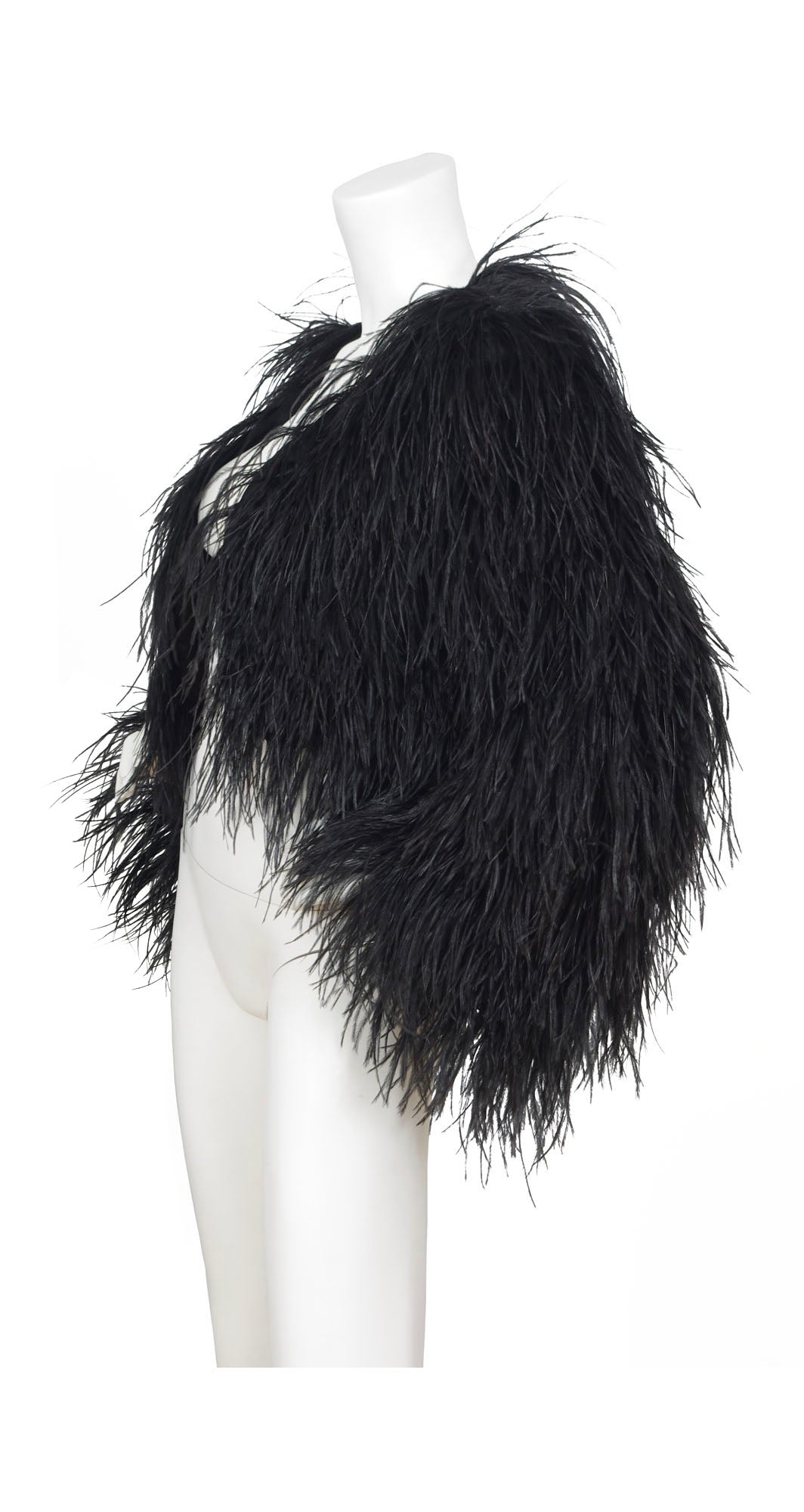 Vintage Black Ostrich Feather Jacket – S/M → Hotbox Vintage