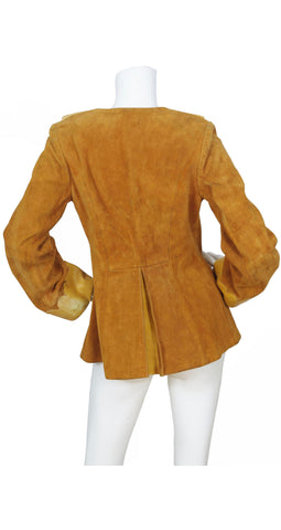 1970s Brown Suede & Scalloped Leather Jacket