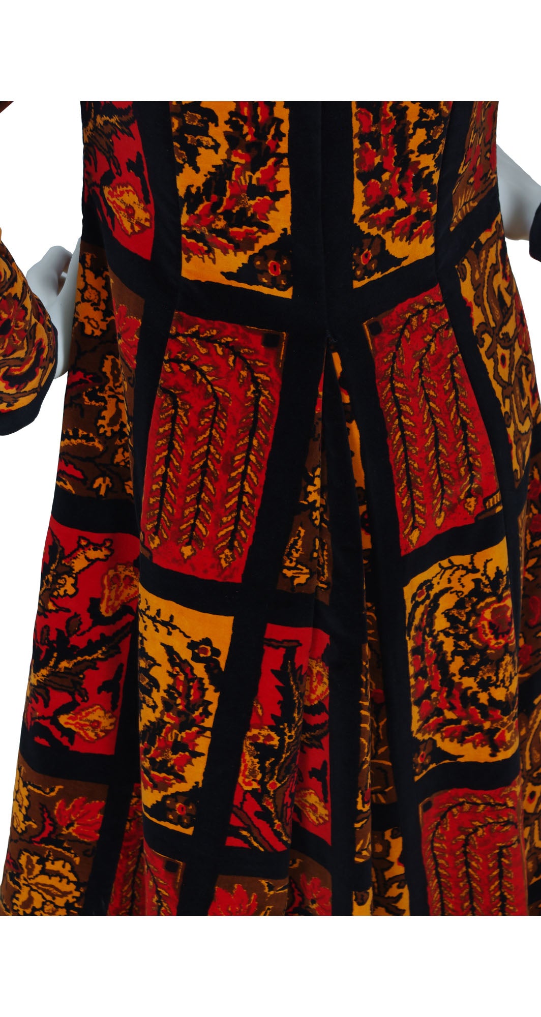 c. 1970 Tapestry Patchwork Velvet Maxi Coat