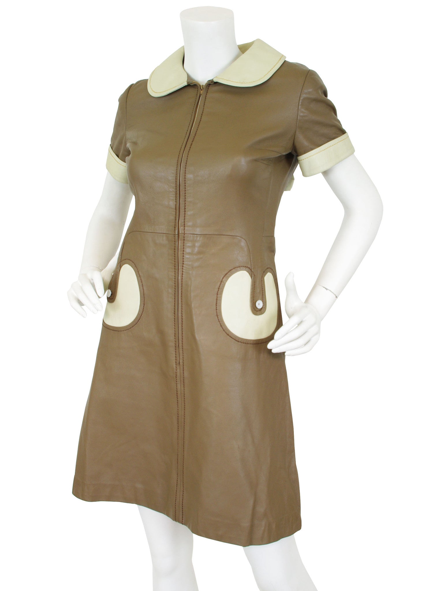 1960s Space Age Leather Mini Dress