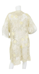 1910s Edwardian Cream Lace Fringe Tassel Jacket