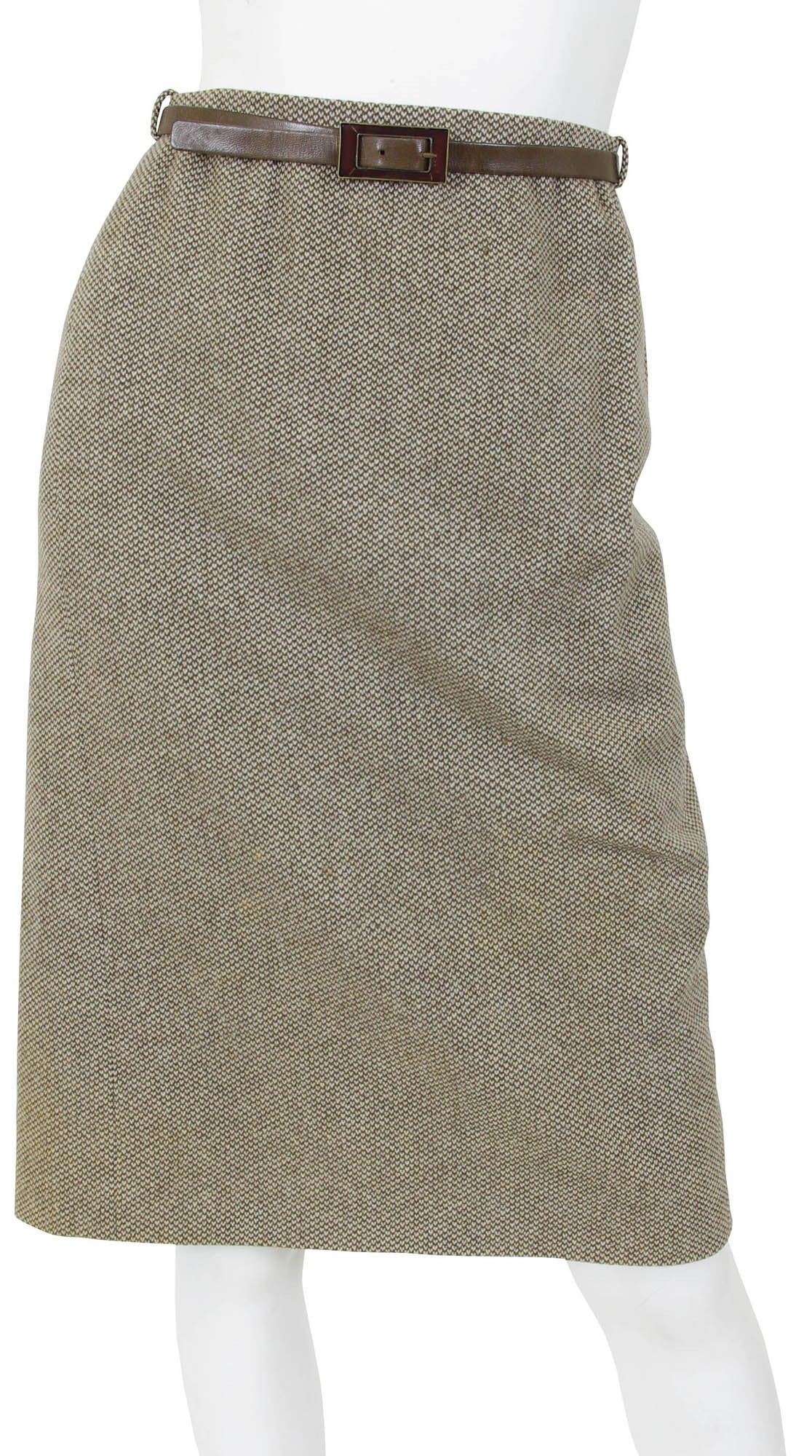 1975 F/W Haute Couture Brown Wool Skirt Suit