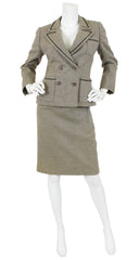1975 F/W Haute Couture Brown Wool Skirt Suit