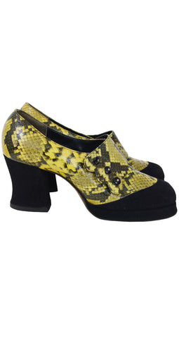 1970s Snakeskin Vinyl Platform Shoes