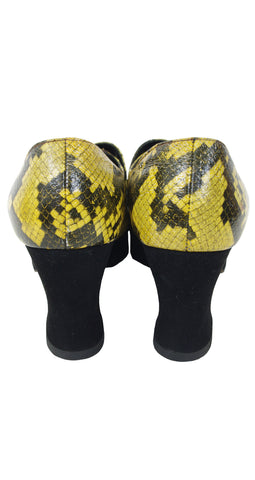 1970s Snakeskin Vinyl Platform Shoes