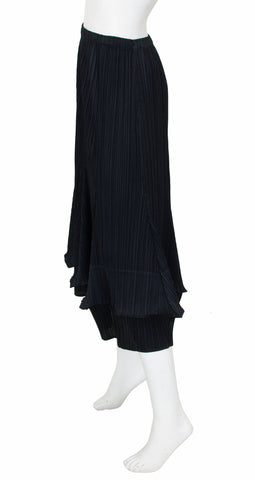 Pleats Please Black Geometric Hem Skirt