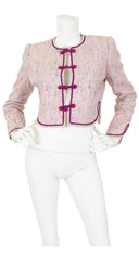 1970s Pink Bouclé Scalloped Hem Jacket