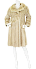 1960s Genuine Blonde Mink Fur Coat