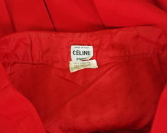1970s Red Pleated Horsebit Skirt