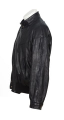 1980s Men's Ideal Cuir Black Leather Jacket