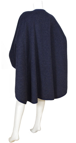 1970s Donna Karan Design Navy Wool Cape