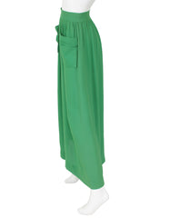 Early 1970s Green Crepe Maxi Skirt