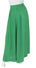 Early 1970s Green Crepe Maxi Skirt