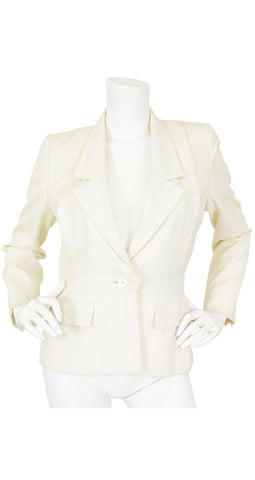 1977 S/S Haute Couture Cream Wool Blazer