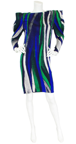1980s Silk Avant Garde Sleeve Dress
