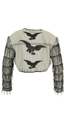 1987 Documented Men's Lace Raven Tassel Wool Jacket