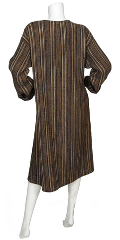 1970s Italian Rare Brown Textured Wool Coat
