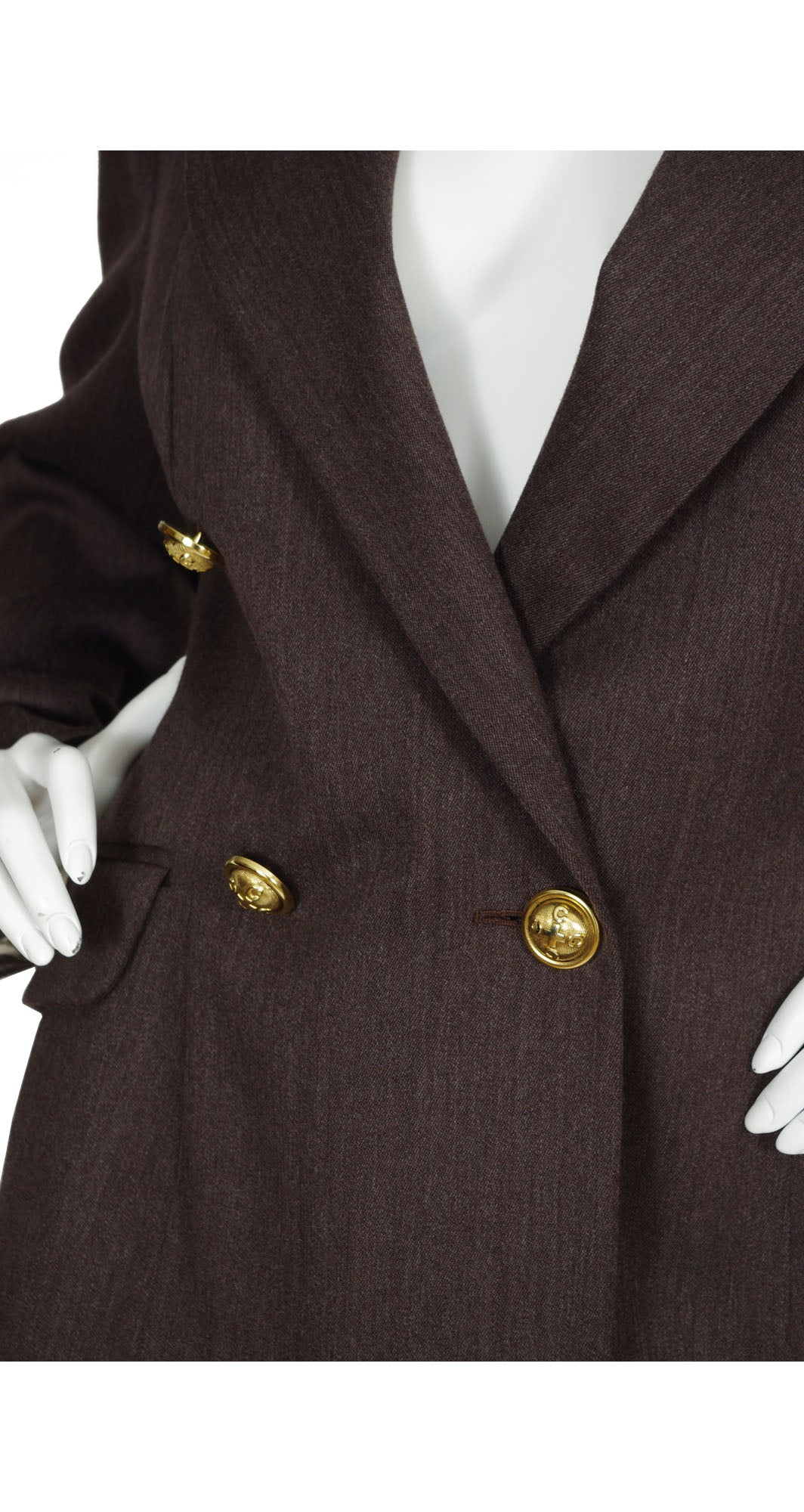 1990s Cheap and Chic Brown Wool Skirt Suit