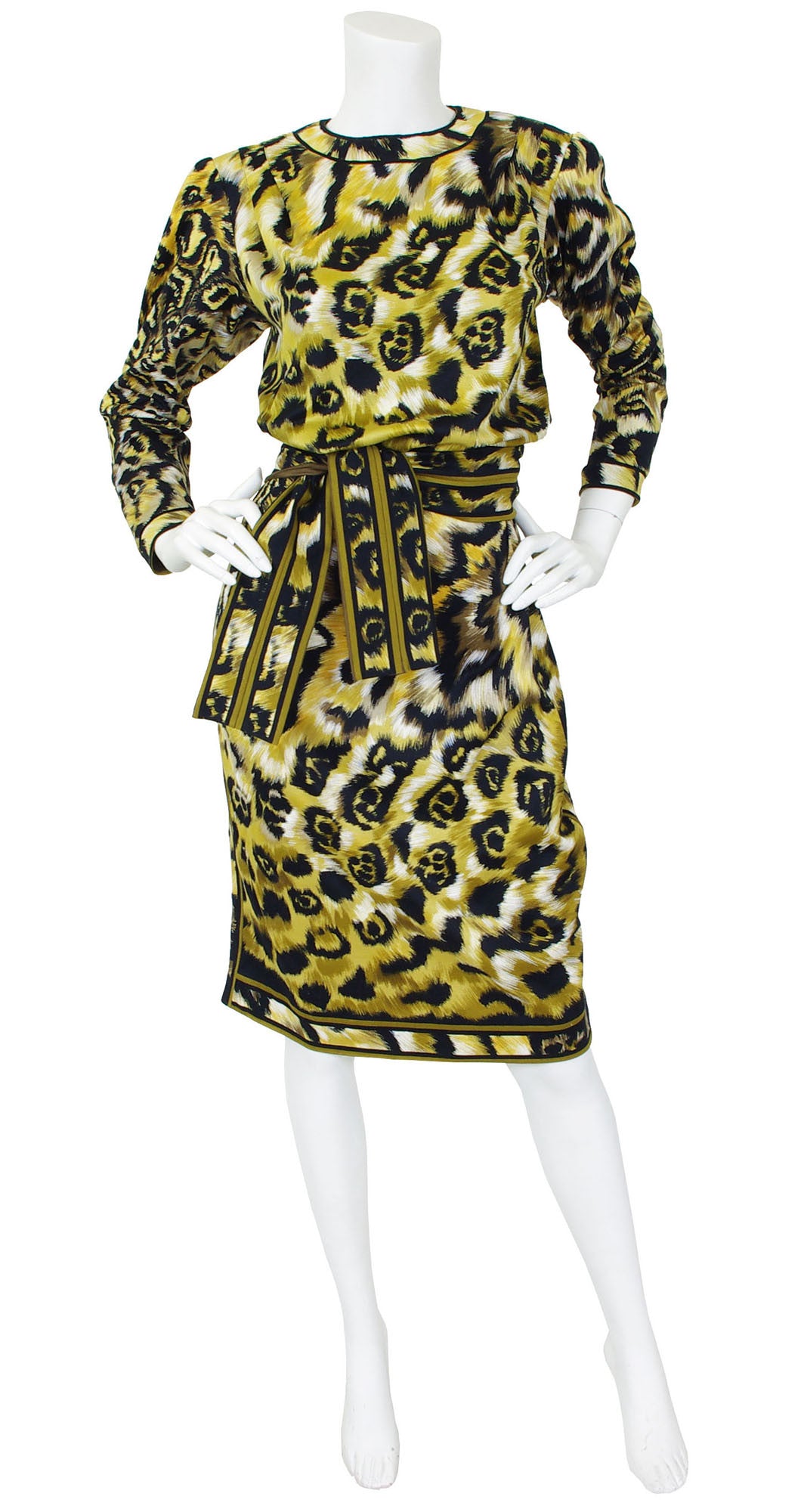 1980s Leopard Print Cotton Top & Skirt Set