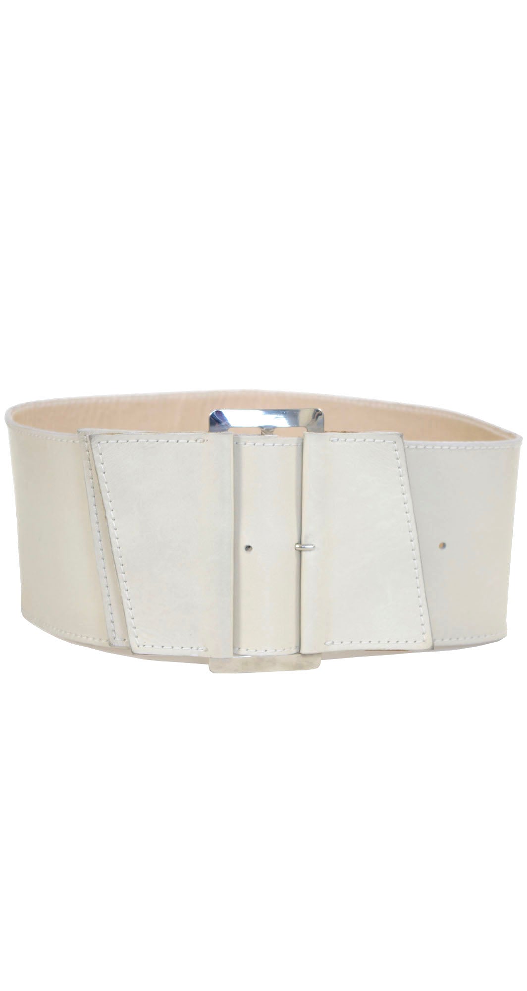 1980s Asymmetrical Wide Leather Waist Belt