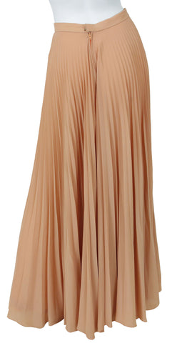 1970s Blush Accordion Pleat High Waisted Palazzo Pants