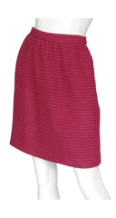 1970s Classic Burgundy Wool Tweed Skirt