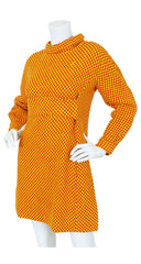 1960s Mod Checkered Knit Mini Dress